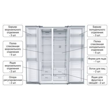 Двухкамерный холодильник Бирюса SBS 541 TWG [фото 4]